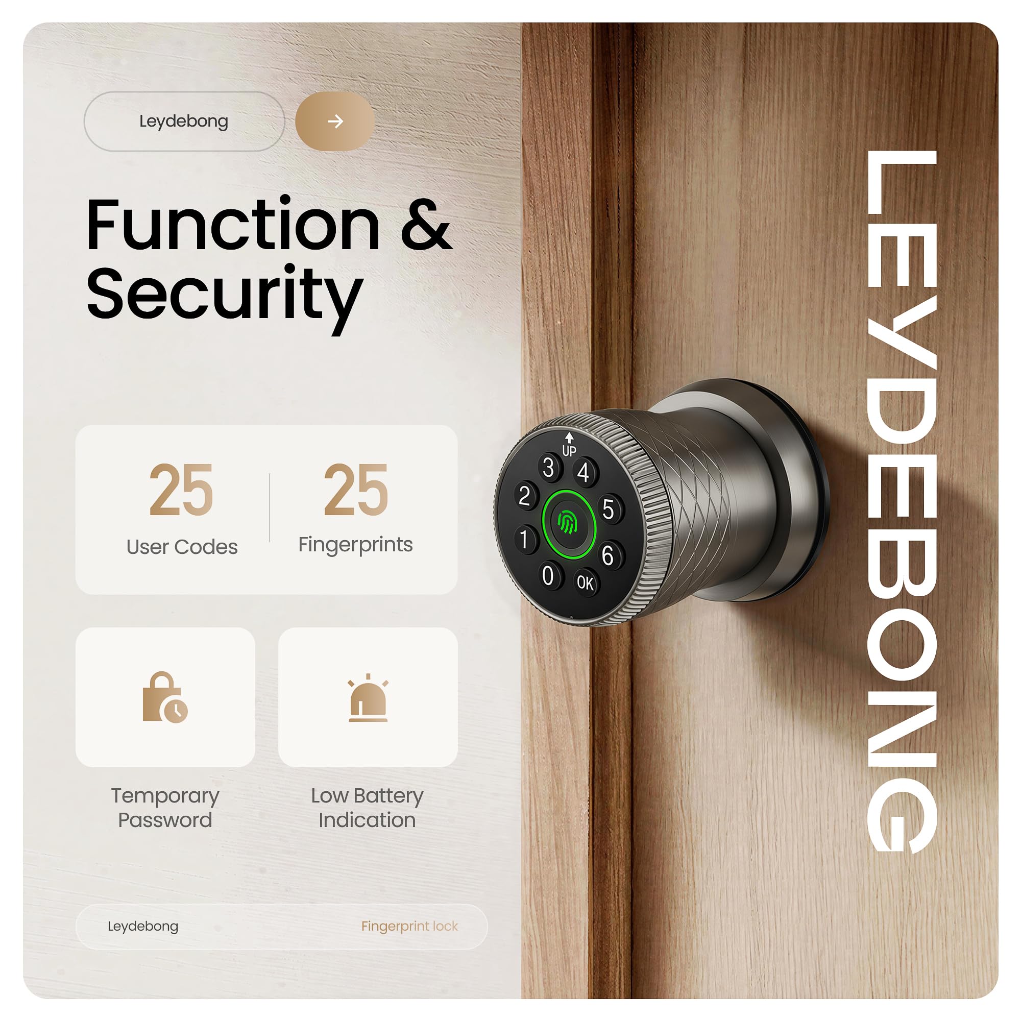 Smart Fingerprint Lock - Keyless Entry & App Control -3