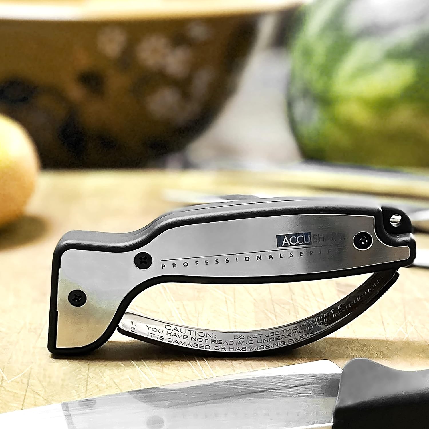 AccuSharp Pro Knife & Tool Sharpener - Diamond-Honed Tungsten Carbide Rust-Free Sharpener Quickly Sharpens, Restores, Repairs & Hones Serrated Blades, Cutting Tools, Cleavers, Axes & Machetes