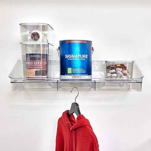 Miniatura 6 de iDesign - Juego de 2 cubos de almacenamiento interiores altos con tapa, colección Wallspace, contenedor transparente