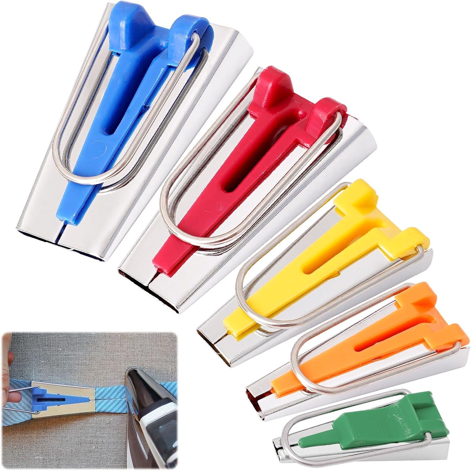Fabric Bias Binding Maker,5 PCS Bias Tape Maker Bias Binding Tape Maker,Bias Tape Shaper for Sewing and Quilting,Bias Binding Maker for Accessories Clothes Household Clothing Stores