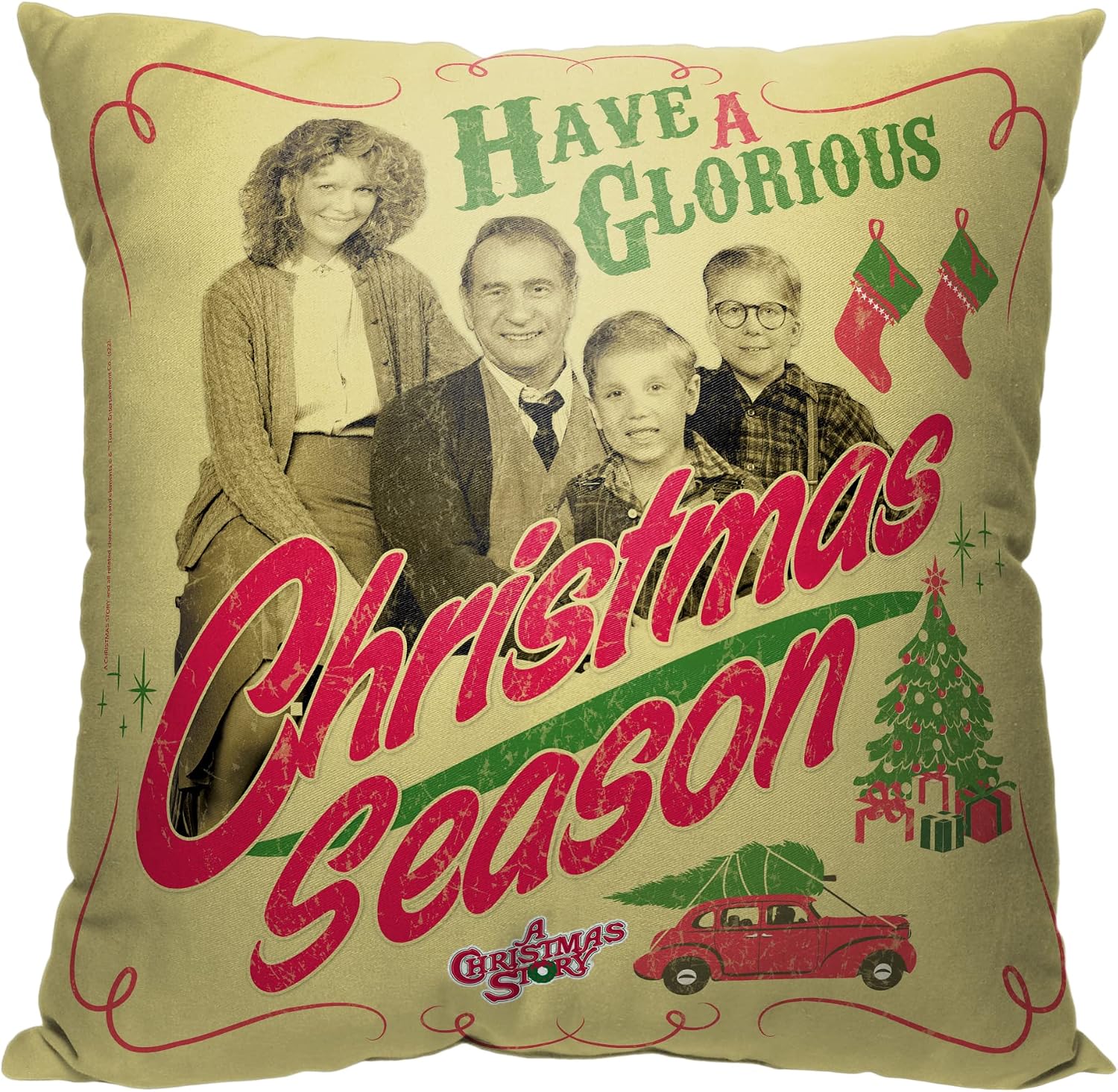 Northwest A Christmas Story Pillow, 18" x 18", Glorious Christmas Season
