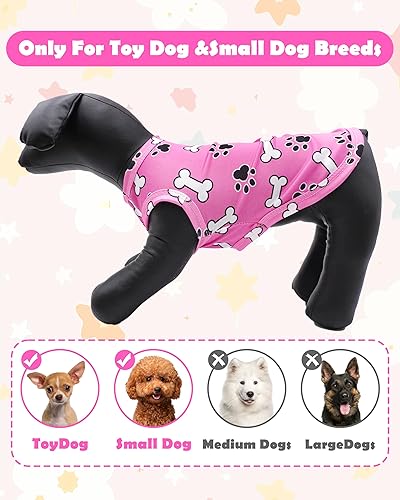 Miniatura 2 de PET SHOW Paquete de 4 camisetas para perros con estampado de hueso de pata, chaleco suave para perro, ligero, sin mangas, para gatos, cachorros