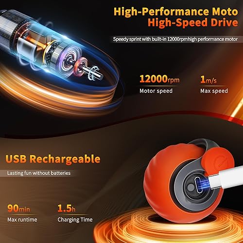 Miniatura 6 de Speedy Tail 2.0 - Juguete interactivo para gatos Pelota inteligente para gatos con cola de plumas, juguete motorizado de movimiento automático para