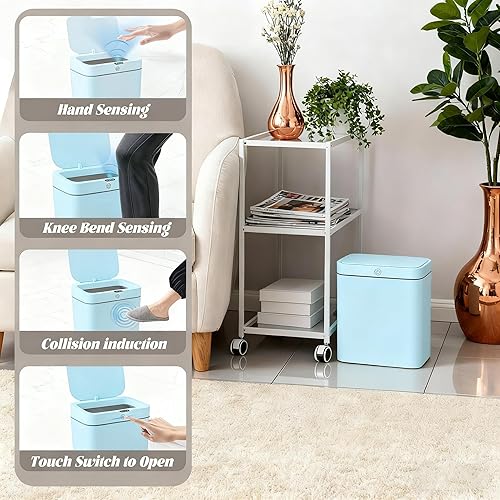 Miniatura 3 de Bote de basura con sensor de movimiento, automático de 4 galones con tapa hermética sellada, recargable por USB, compacto para baño, dormitorio,