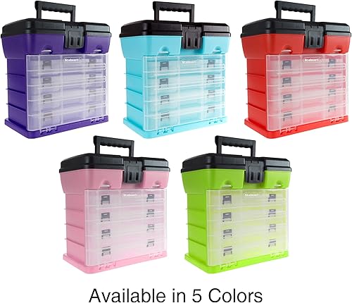 Miniatura 7 de Stalwart - Caja de almacenamiento y herramientas duradera, 4 cajones con 19 compartimentos cada uno para accesorios, aparejos de pesca, cuentas y