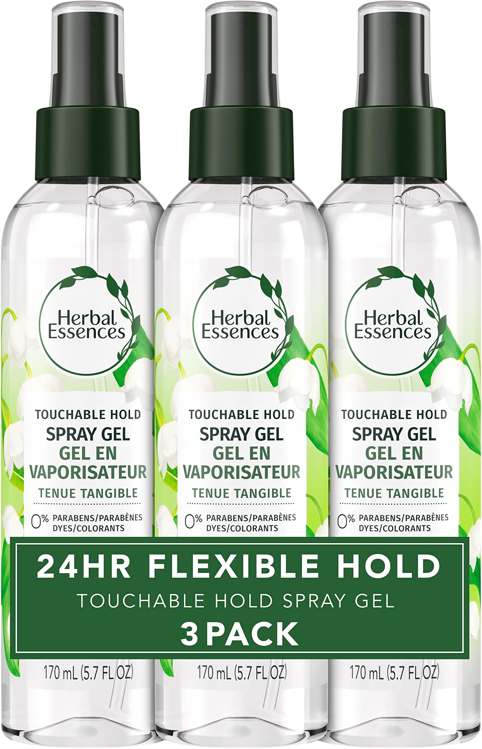 Hair Spray Gel for Curly Hair, Styling Gel for Women, Touchable Hold, 5.7 Fl Oz (Pack of 3)
