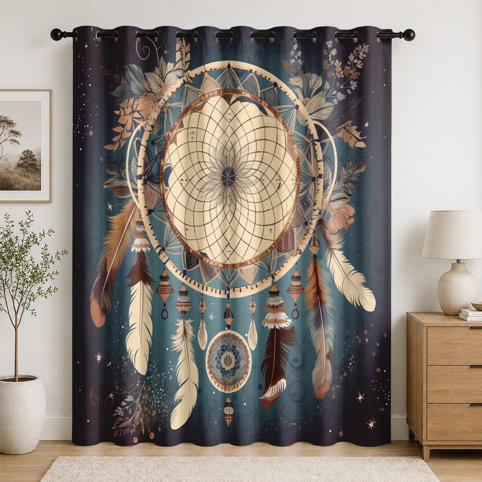 Rideau occultant bleu anti froid et UV pour retrouver le sommeil