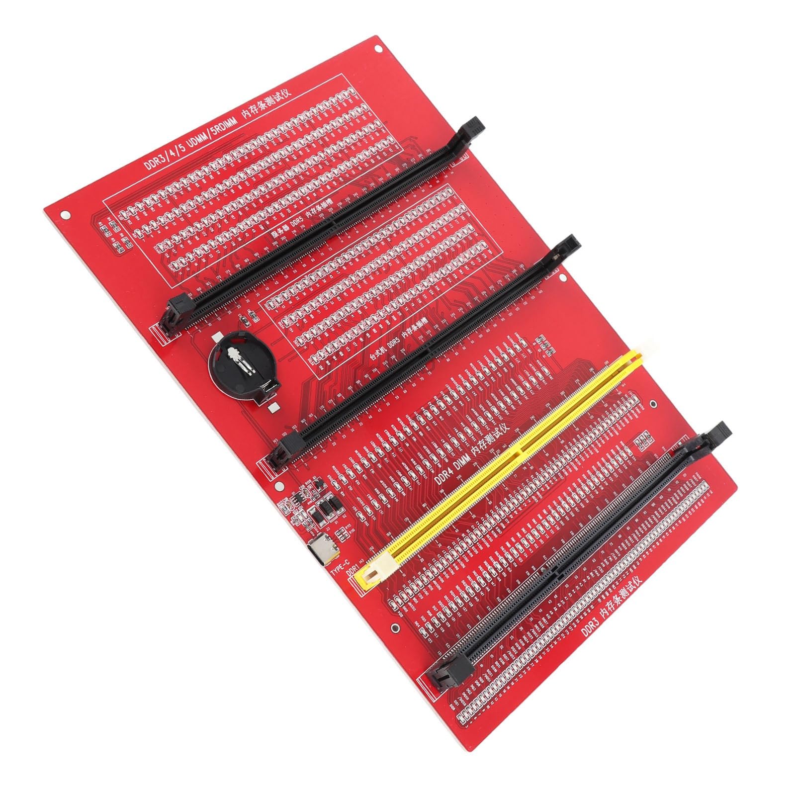Analizador de Diagnóstico de Memoria RAM 4 en 1 DDR3 DDR4 DDR5UDMM DDR5RDIMM Tarjeta de Prueba con Luz, para Computadoras de Escritorio y Servidores