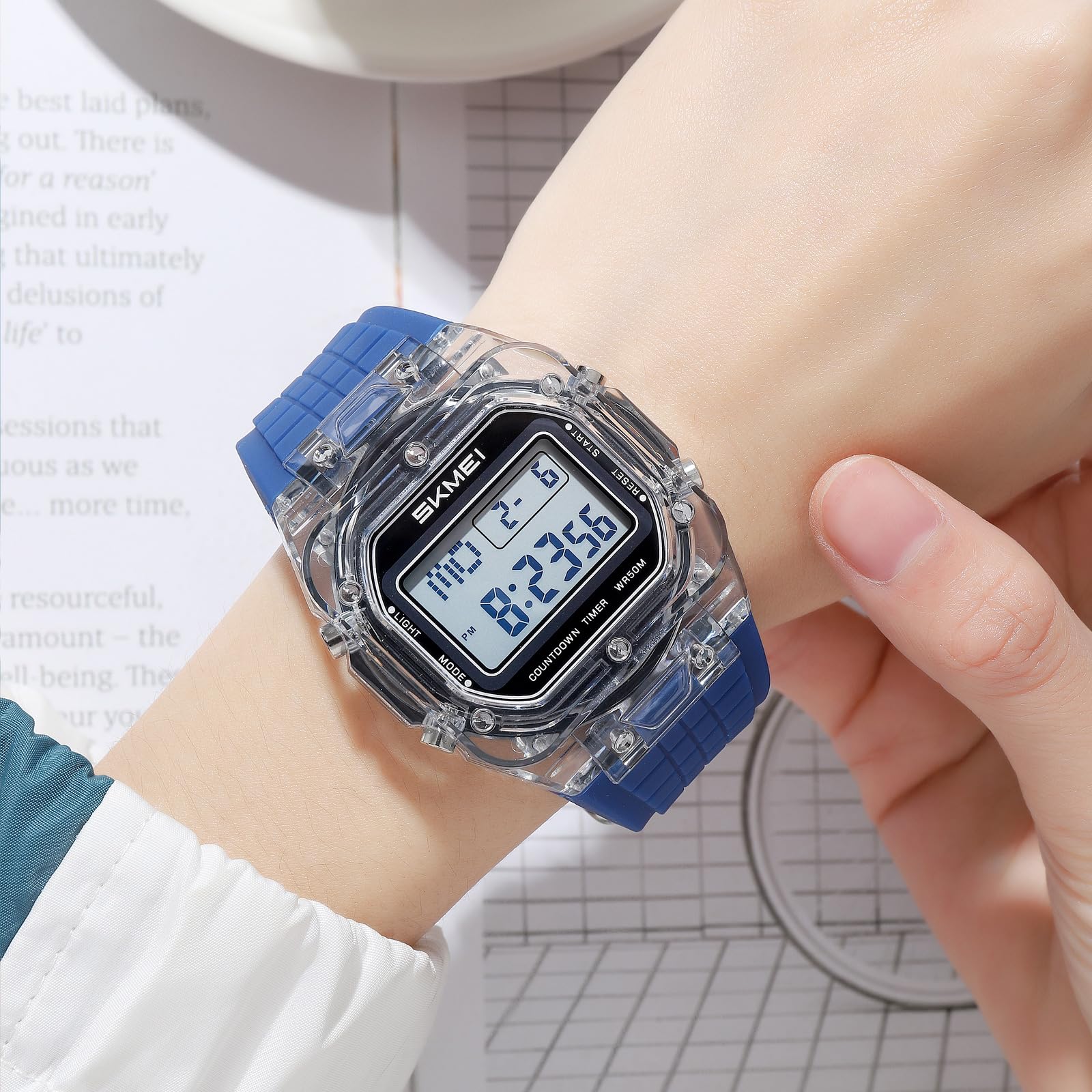 MASTOP Reloj digital para hombre, reloj de pulsera cuadrado para deportes