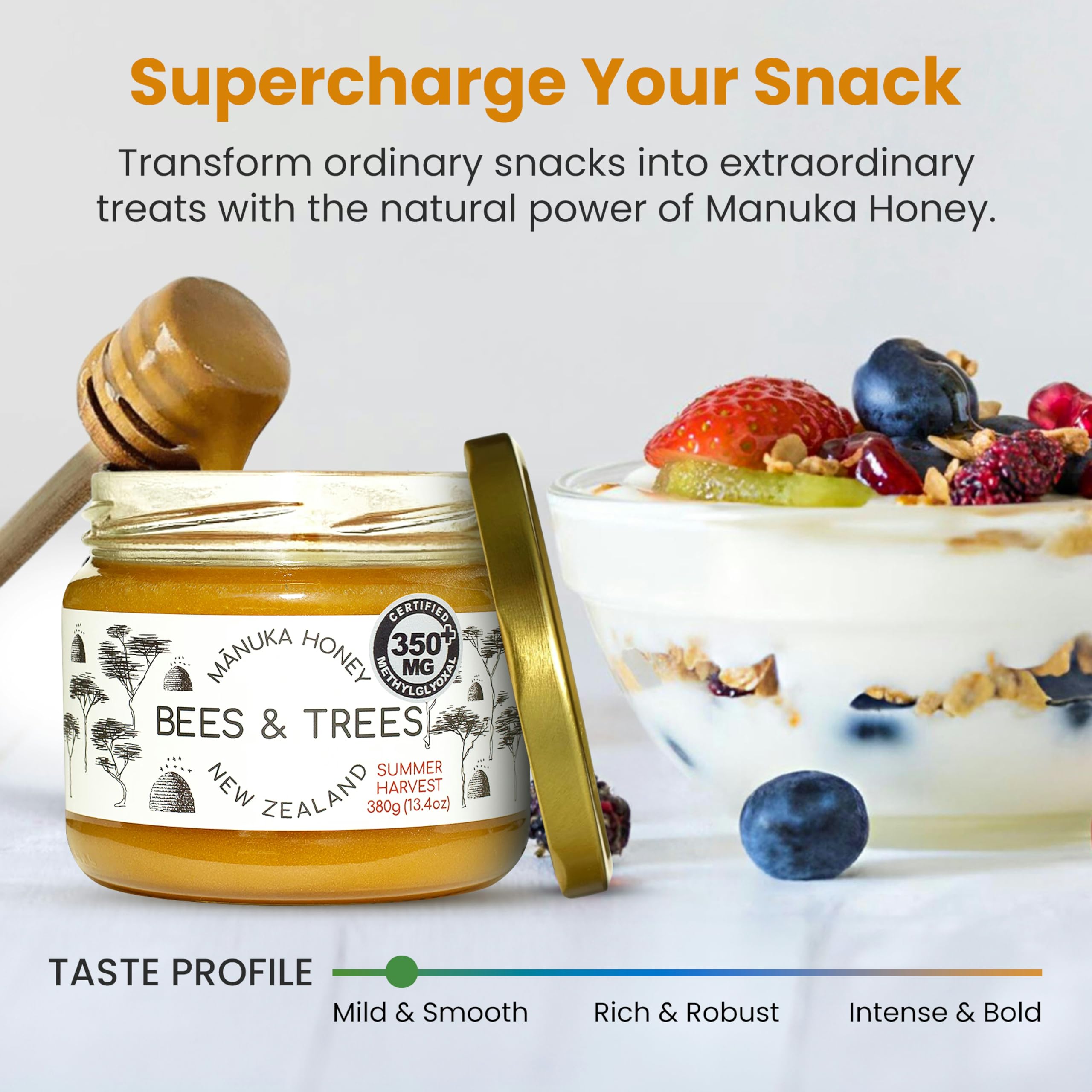honey☻ページ Amazon.com : Bees & Trees New Zealand Manuka Honey – 830+ & 350+
