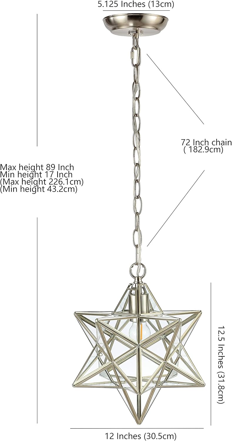 Buy 1 get 1 JONATHAN Y JYL9072C Stella 12 Moravian Star Metal/Mercury Glass LED Pendant Glam Dimmable for Kitchen Hallway Bathroom Stairwell, 1 Bulb, Nickel π Flash Sale JONATHAN Y JYL9072C Stella 12 Moravian Star Metal/Mercury Glass LED Pendant Glam Dimmable for Kitchen Hallway Bathroom Stairwell, 1 Bulb, Nickel