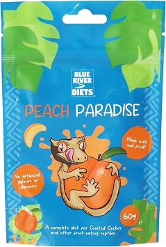 Blue River Diets Complete Crested Gecko Food | All Natural Gecko Food Made in the UK 60g, Peach Paradise