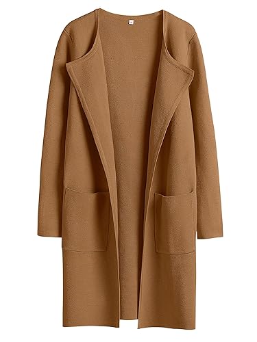 Womens Cardigan Sweater Open Front Knit Long Coatigan Dressy Casual