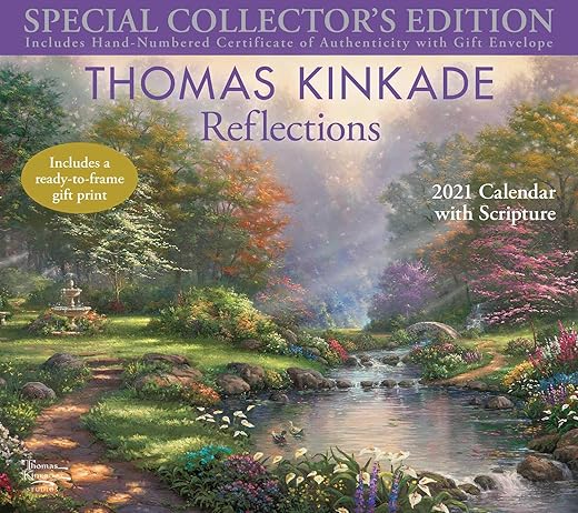 Thomas Kinkade Special Collector's Edition with Scripture 2021 Deluxe Wall Calen: Reflections