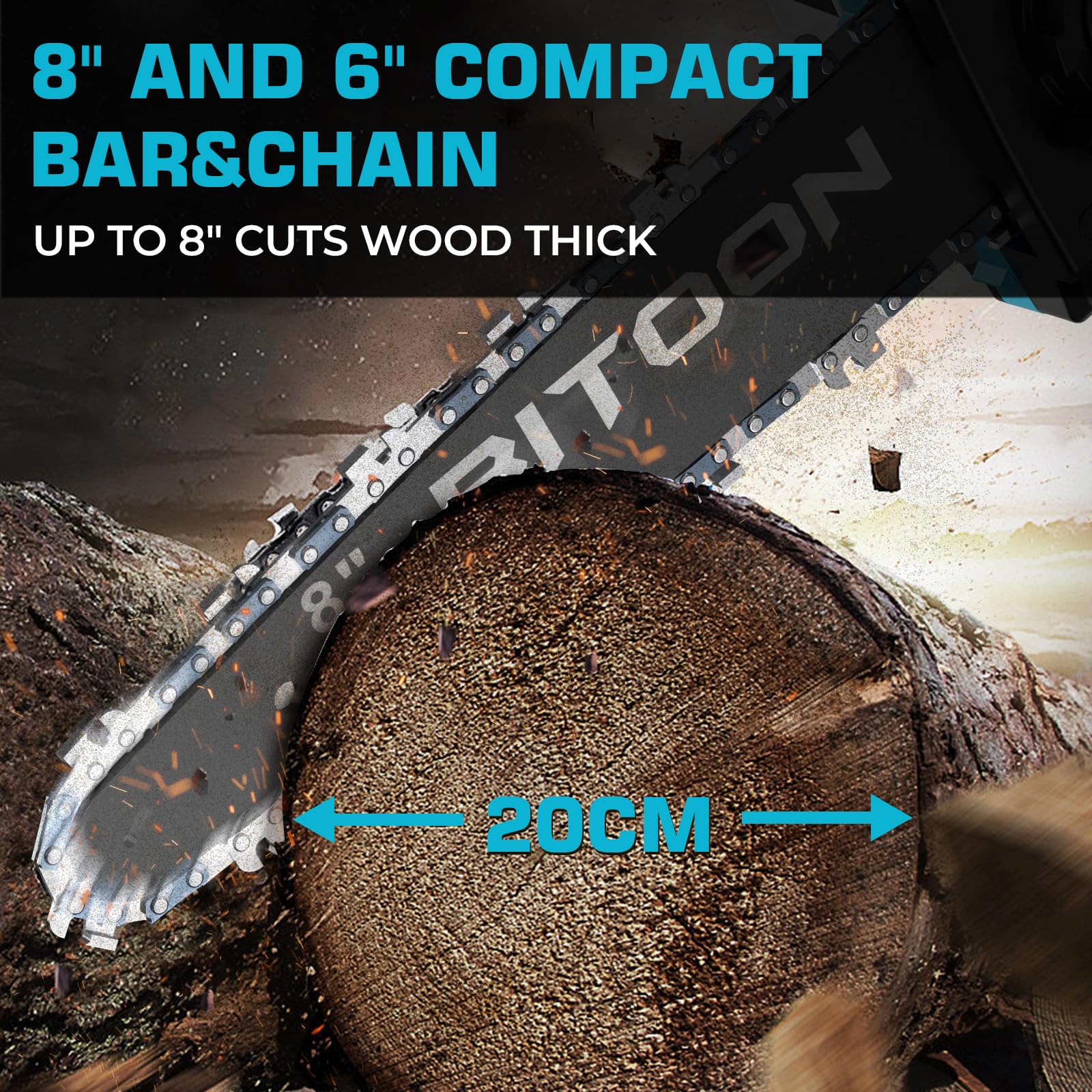 Motosega A Batteria 12 Pollici Compatibile Dewalt 18V/20V - Con Catena E Accessori Per Giardinaggio