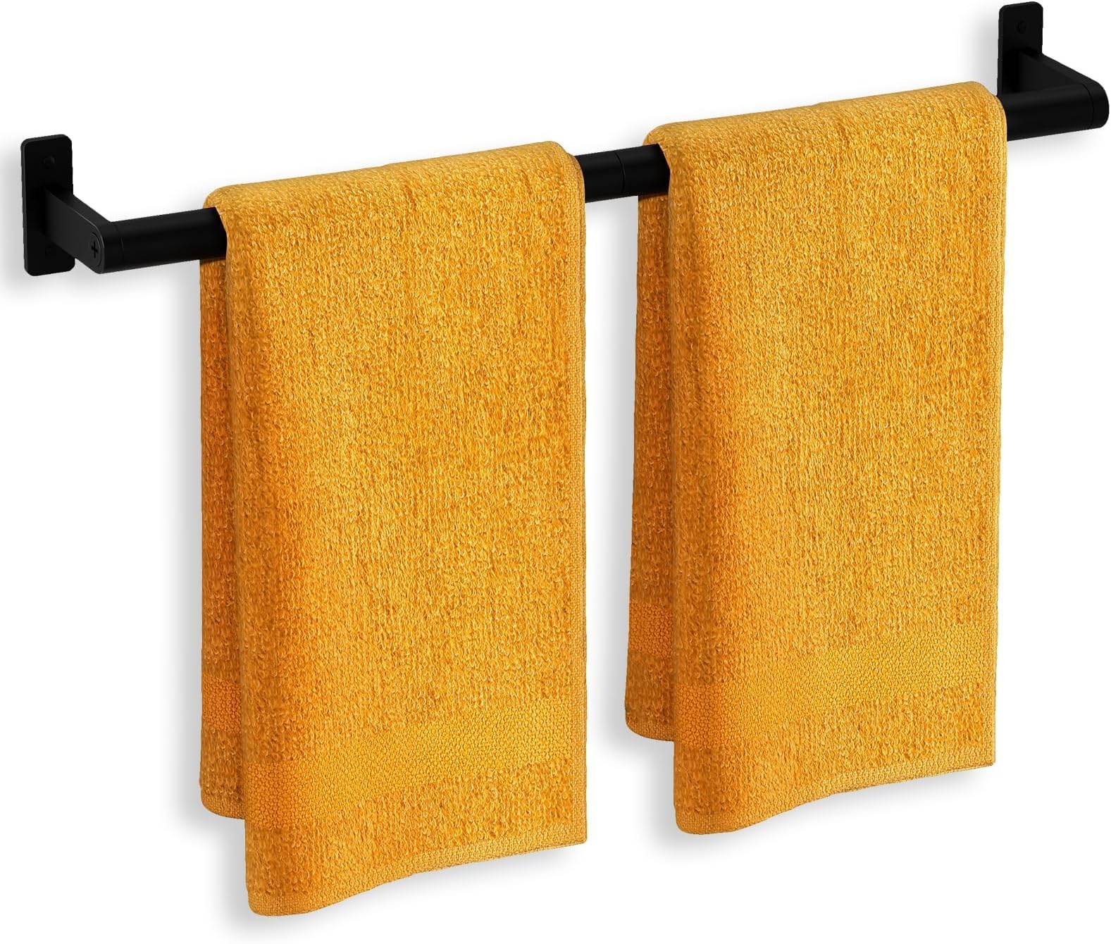 Towel Rack for Bathroom - 23.5" Rustproof Towel Holder, Sturdy Towel Bar Wall Mounted, Space-Saving Towel Hanger, Bathroom Accessories, Home Decor, Apparment Essentials, Black