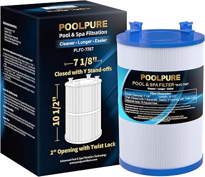 POOLPURE C-7367 Spa Filter Replaces PD075-2000, Dimension One 1561-00, Filbur FC-3059, Excel Filters XLS-7005, Aladdin 17541, Baleen AK-60035, 75 sqft Hot Tub Filter Cartridge 1 Pack
