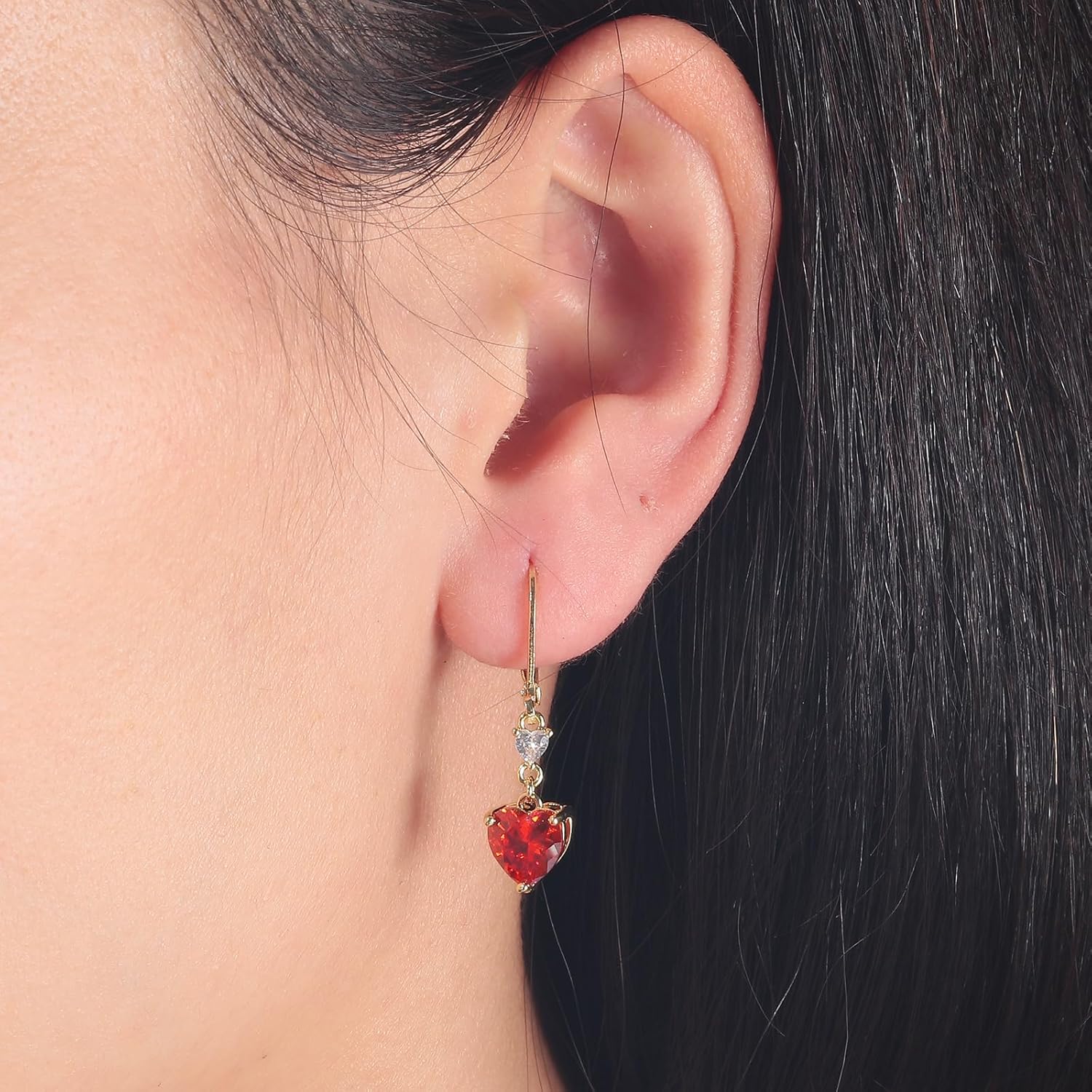 CiNily Heart-Cut Drop Dangle Earrings for Women 14K White Gold Plated Cubic Zirconia Simulated Diamond Dangle Earrings Jewelry Gifts for Mothers Day Weddings Birthday Party - Image 2