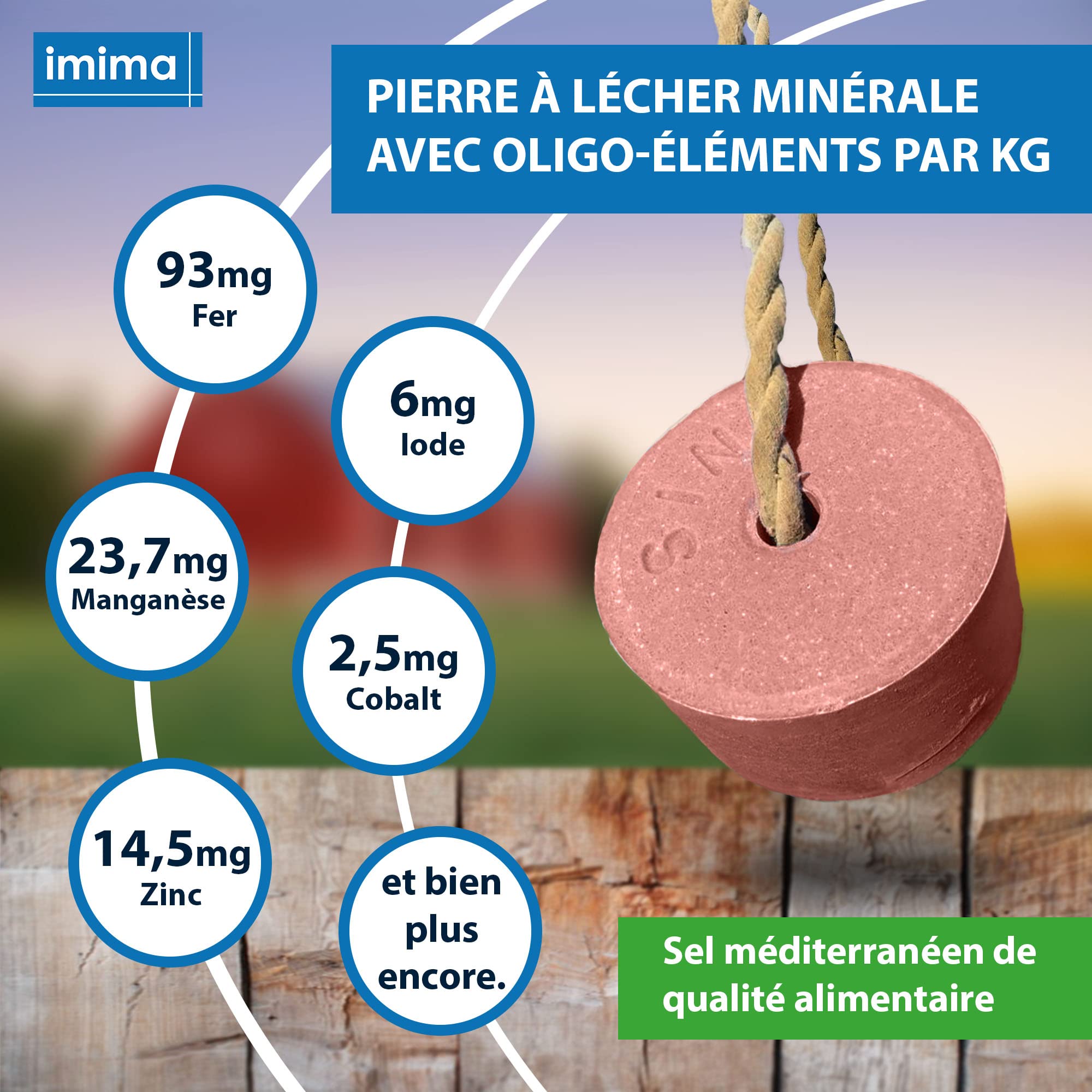 Pierre à lécher minérale Cheval PREMIUMBLOCK Kit 4 x 3kg - Pierre à lécher salée pour Chevaux Moutons Chèvres Gibier Boeuf