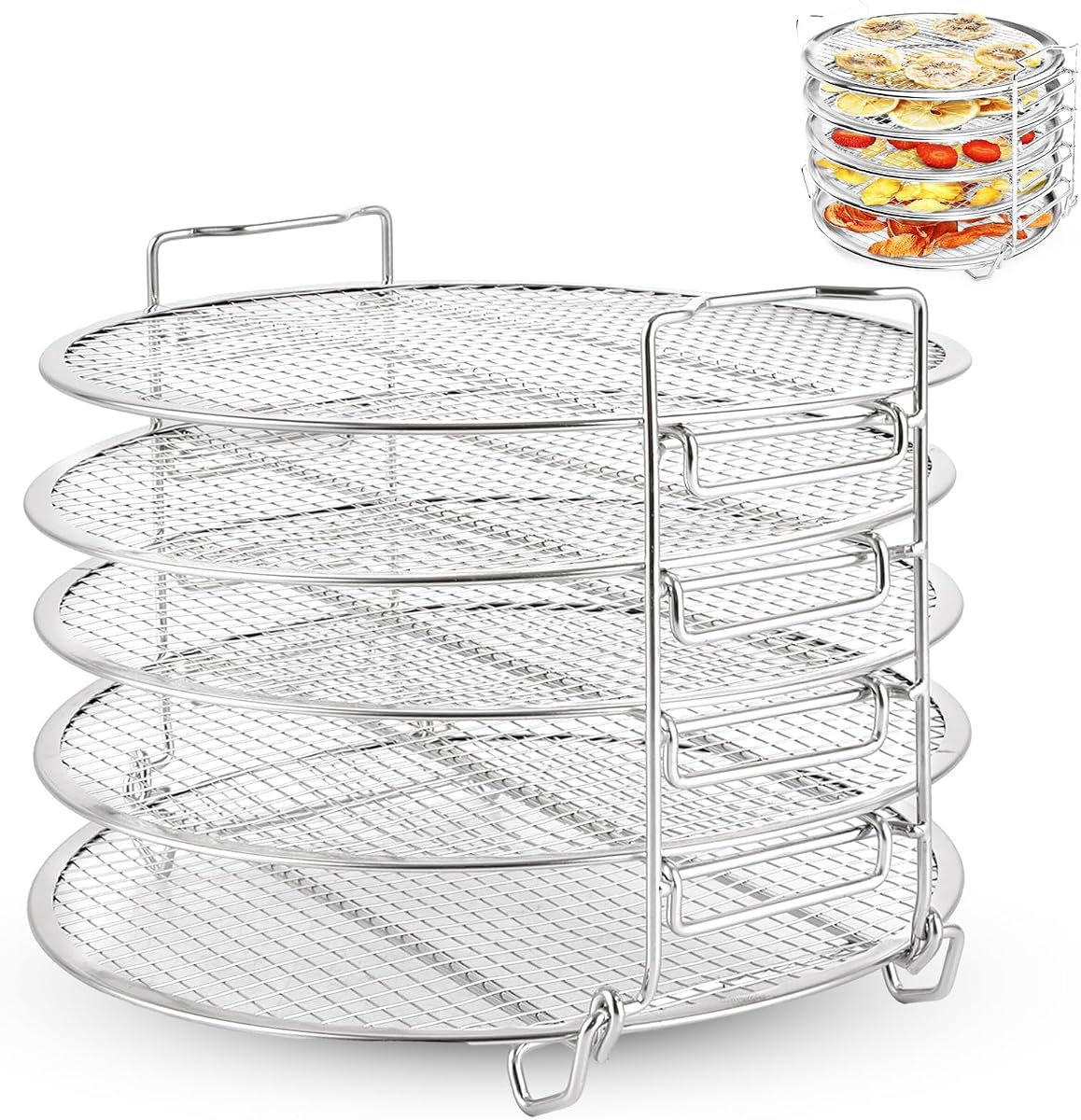 Dehydrator Rack For Ninja Foodi Accesories, Stainless Steel Stand Accesories, Dehydrator Stand With 5 Stackable Layers, Compatible with Instant Pot 8 Quart, Pressure Cooker and Air Fryer
