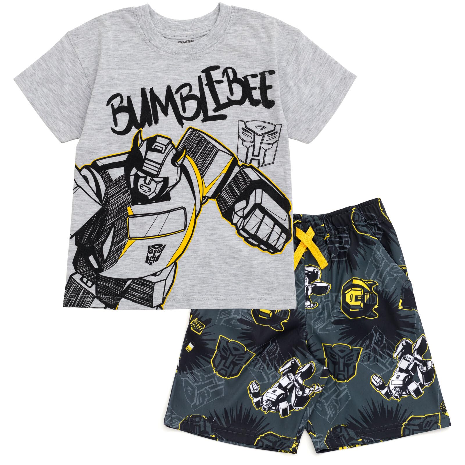 TransformersBumblebee Optimus Prime Graphic T-Shirt & Mesh Shorts Outfit Set Toddler to Big Kid