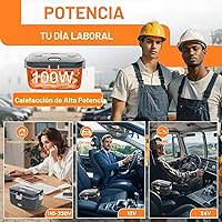 Vista 2 de DUPASU Lonchera Eléctrica Calentador de Alimentos: Lonchera Calentada de 100W para Adultos, Lonchera Portátil de Calentamiento Rápido de 1.8L, Gris