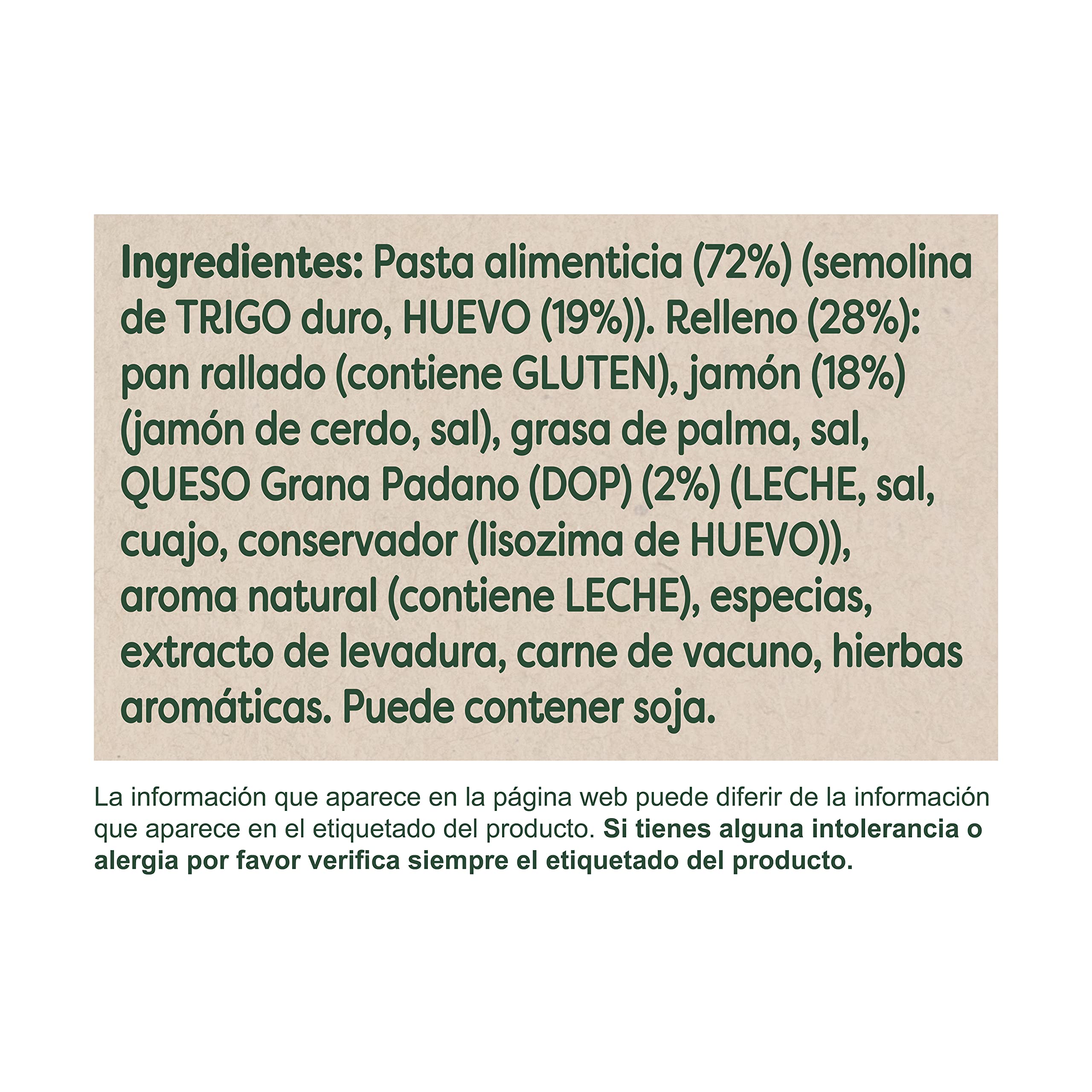 Knorr - Pasta rellena tortellini de jamón, 12 x 250g