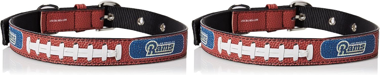 NFL St. Louis Rams Pebble Grain Football Collar, Large, Brown