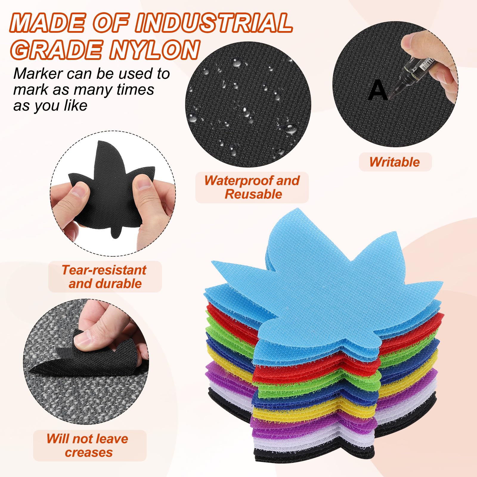 PATIKIL 4 Inch Carpet Spot Markers, 50Pcs Leaf Shape Floor Dots Markers Carpet Spots for Classroom Decoration Elementary Preschool Supplies, Black - Image 4