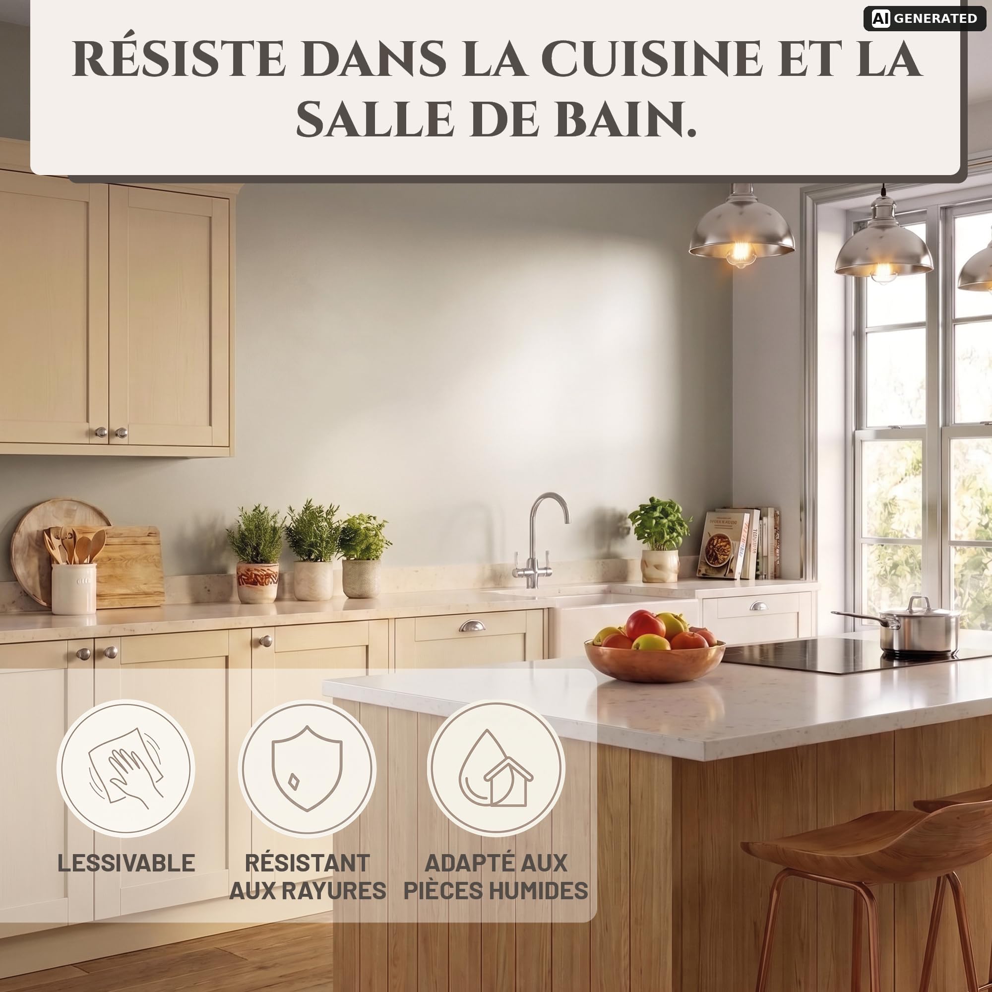 LM Peinture Murale Métallique 2L – Platine – Éclat Métallique Époustouflant pour Intérieurs Élégants, Application Facile, À Base d'Eau, Idéale pour Projets Muraux Créatifs & DIY