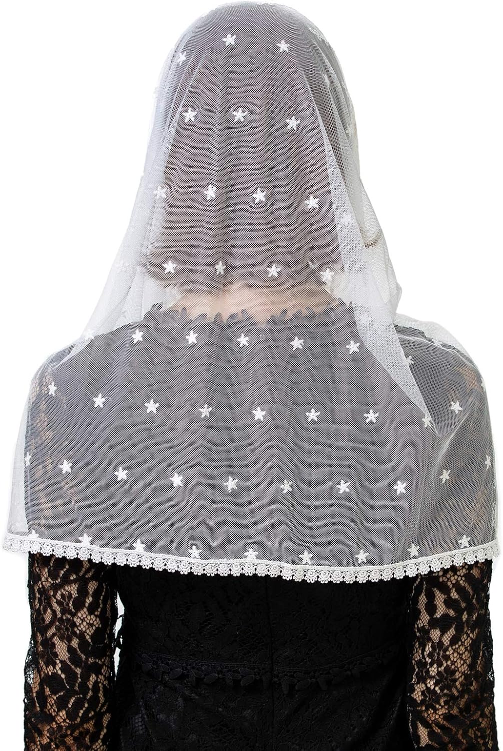 PAMOR Infinity Venise Lace Chapel Veil Latin Mass Mantilla Floral Church Veils Head Covering - Image 5