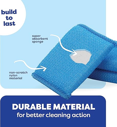 Miniatura 14 de SCRUBIT Esponja multiusos para fregar platos, almohadillas antiarañazos, esponjas de limpieza para ollas, platos y utensilios de cocina