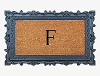 Vista 14 de A1HC - Felpudo con monograma de goma natural y fibra de coco de 24 x 36 pulgadas para puerta delantera, antidesprendimiento, duradero, para entrada