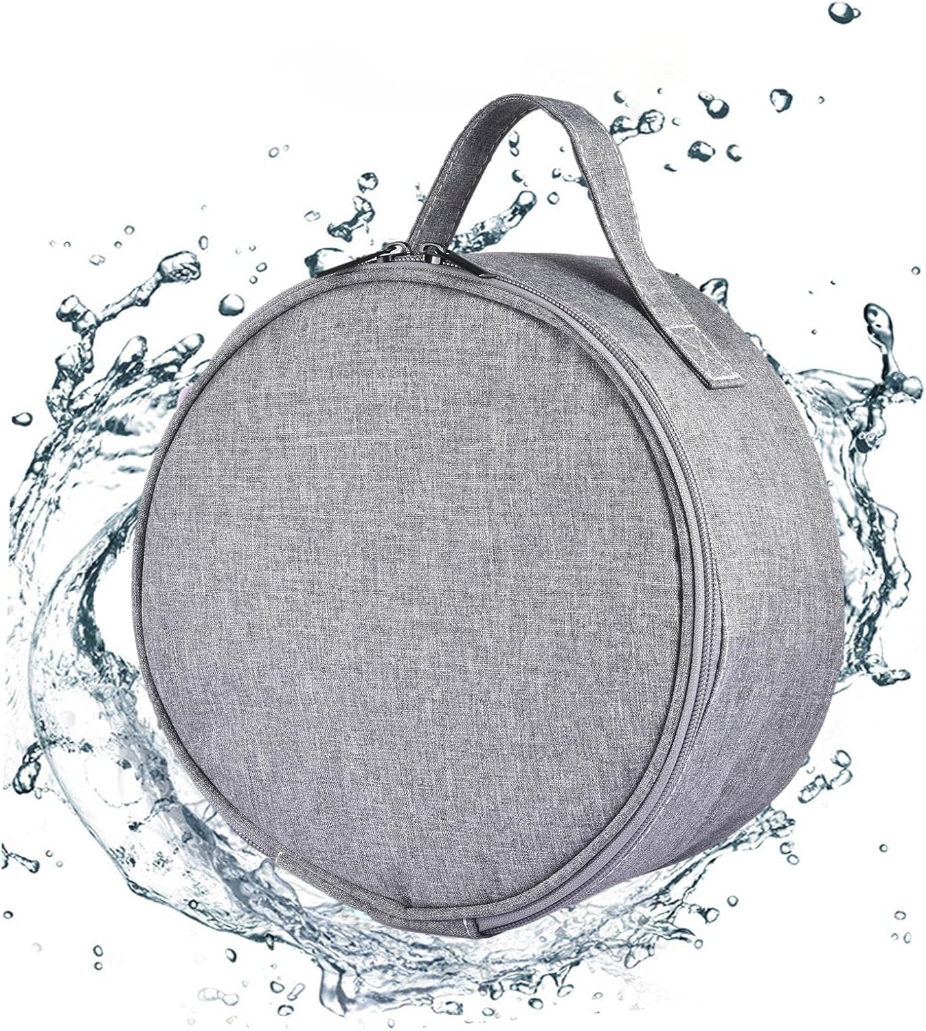 Case for Folding Telescopic Fan,Portable Folding Fan Storage Bag,Waterproof Travel Case for Folding Fan,Waterproof Folding Fan Hand Bag with Handle,Multifunctional Round Cosmetic Bag for Camping