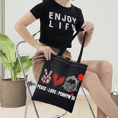 Miniatura 7 de LEVLO Bolsa de maquillaje cosmética de payasos para fanáticos de la película, regalo de paz, amor, película, maquillaje, cremallera, bolsa de regalo