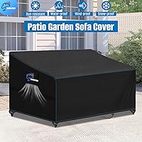 Vista 5 de SIRUITON Funda para Sofá/Sofá de Amor/Banco de Jardín y Patio de 2 Asientos 51" An x 27" Pr x 35" Al, Funda para Sofá Exterior Impermeable Oxford