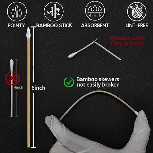 Miniatura 9 de Gun Cleaning Supplies - Gun Cleaning Patches and Gun Cleaning Swabs, 6" Long Cotton Swabs, Lint Free Gun Cleaning Cloth Fit Most Caliber Firearms