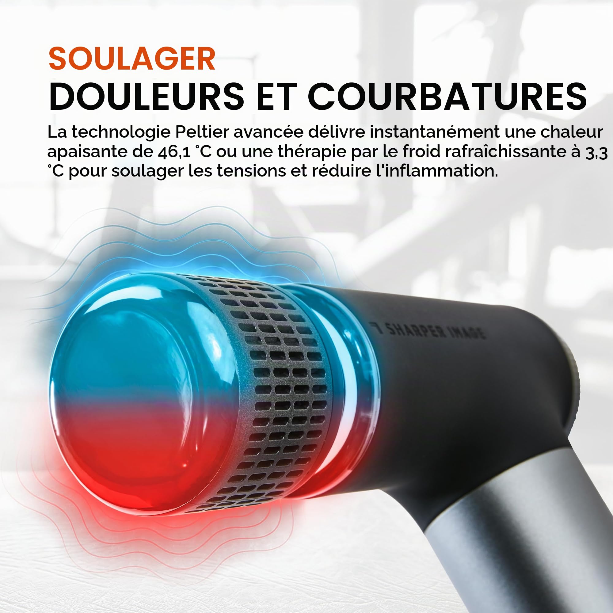 SHARPER IMAGE - Appareil de massage compact à percussion chaud et froid