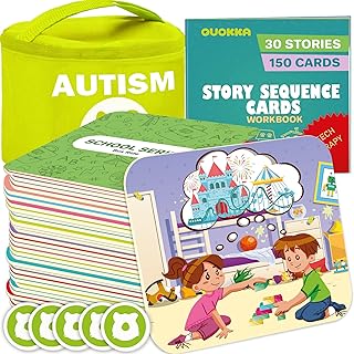 Sequence Speech Therapy Toys for Toddlers 3-4 - Autism Learning Materials Toys for Kids 5-7 - | Create a Story Cards | Sentence Building | ABA Therapy | Social Skills | Storytelling Picture Game