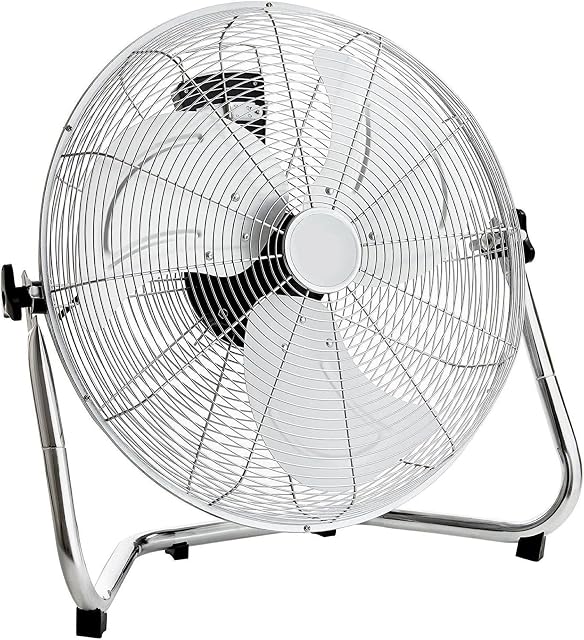 Oypla Electrical 20" Inch 50cm Chrome 3 Speed Floor Standing Gym Fan Hydroponic