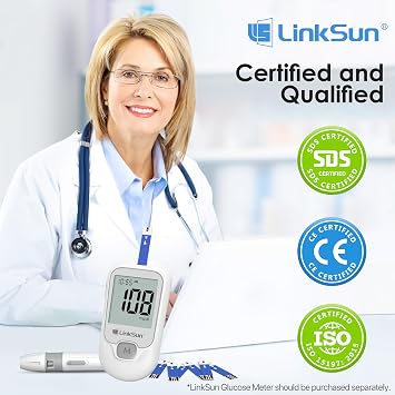 LinkSun Blood Glucose Test Strips*100, for G-425-1/G-425-2V/G-425-3/G-427B