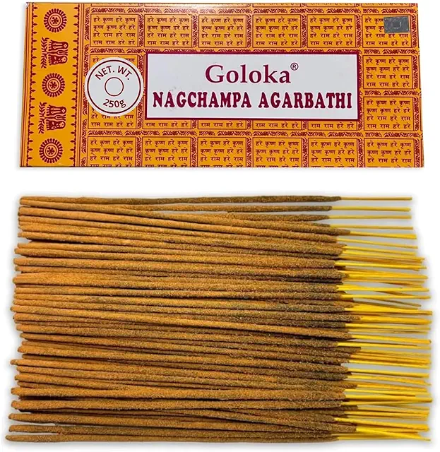 Goloka Nag Champa Natural Incense Sticks - 250g Pack (200 Bars) - Aromatherapy & Yoga