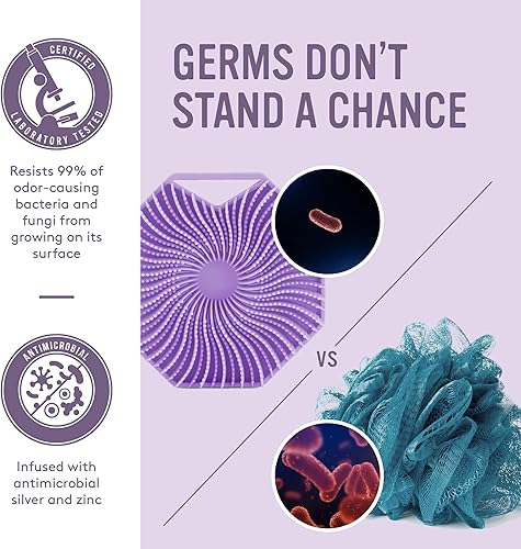 Miniatura 9 de Sud Scrub Exfoliante corporal de silicona antimicrobiana, exfoliante corporal para pieles sensibles, limpiador de ducha ecológico para cuerpo,