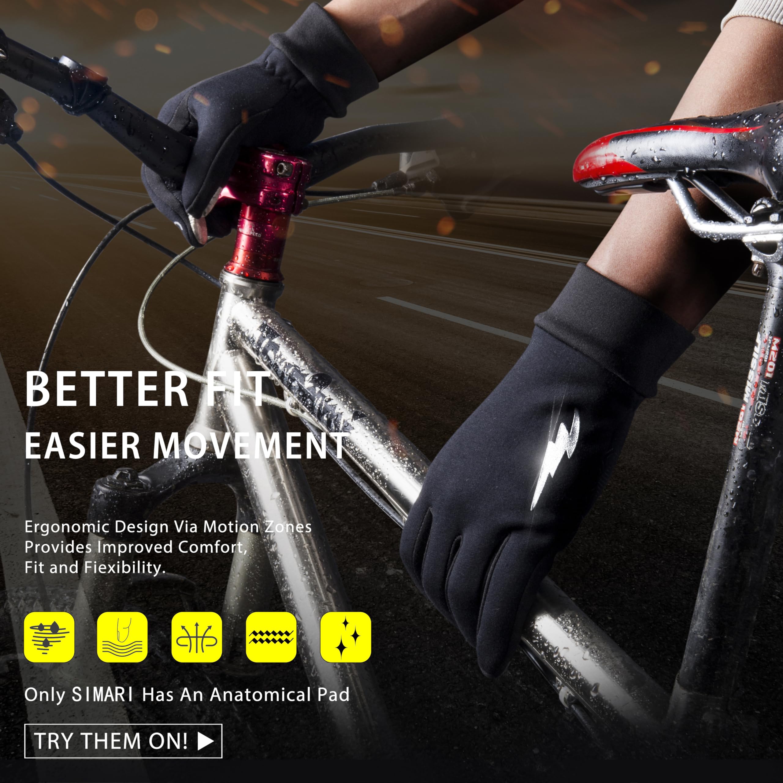 SIMARI Guanti termici invernali da uomo e donna, touch screen, antiscivolo, antivento, per guida, ciclismo, sci, lavoro, attività all'aperto SMRG102