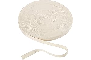 Cotton Twill Ribbon: Beige Herringbone Webbing for DIY Crafts and Sewing