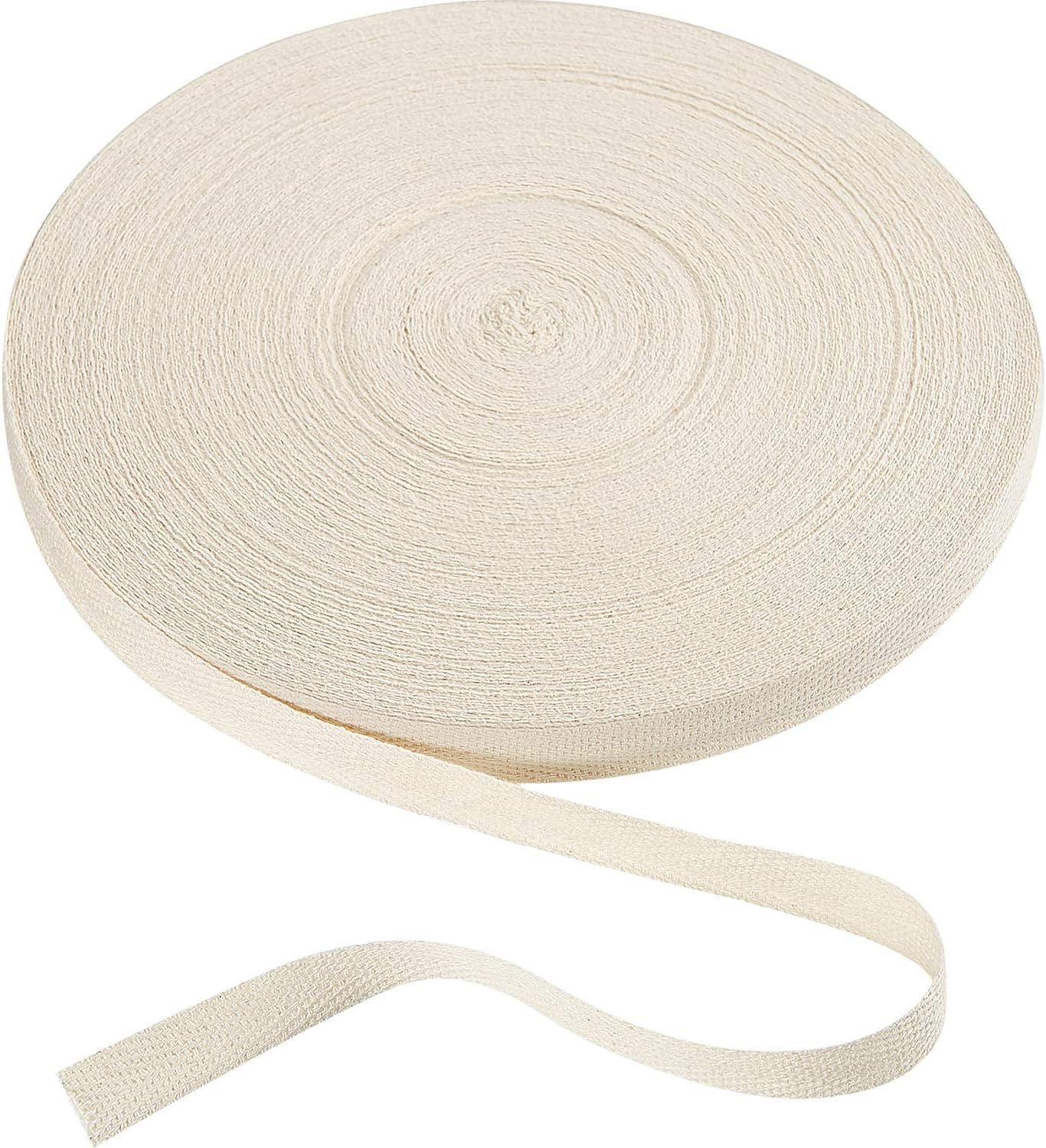 WILLBOND Cotton Twill Tape Ribbon 54.7 Yards Soft Natural Herringbone Webbing Roll Bias Binding Tape for DIY Crafts Sewing Knit(Beige,1/2 Inch Wide)