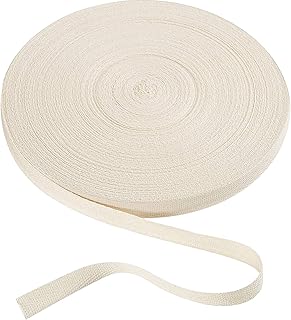 Cotton Twill Tape Ribbon 54.7 Yards Soft Natural Herringbone Webbing Tape Roll Twill Tape Ribbon Bias Binding Tape for DIY Crafts Sewing Knit, Beige (1/2 Inch Wide)