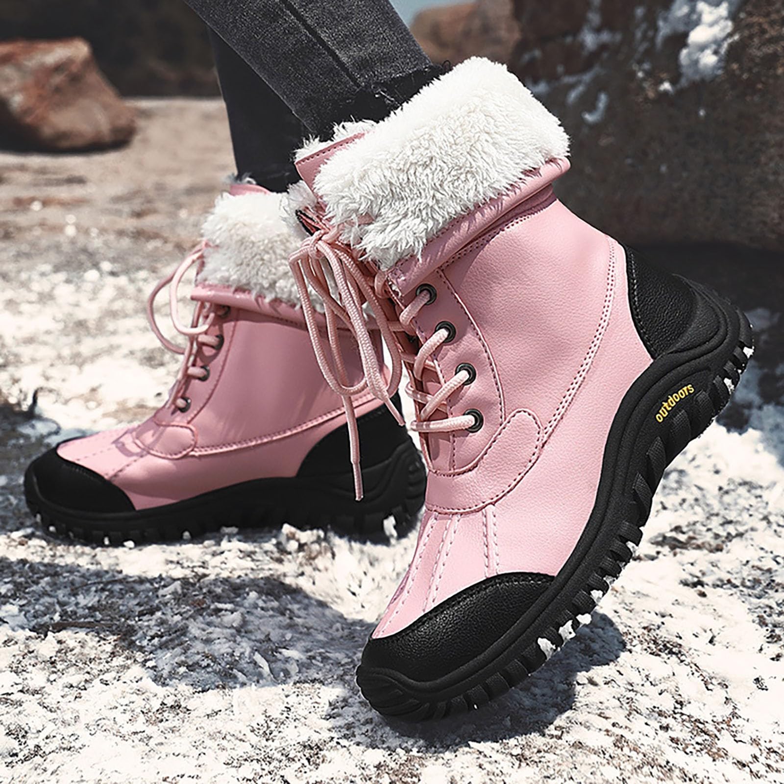Stivali di Cotone Stivaletti Stivali Scarpe da Donna Stivali Alti al Ginocchio Lunghi da Neve Stivali da Donna
