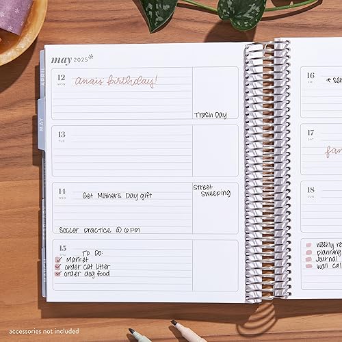 Miniatura 3 de Erin Condren Planificador de vida en espiral de 7 x 9 (julio de 2024 a diciembre de 2025)  Bold Blooms cubierta clásica, diseño horizontal, tema de