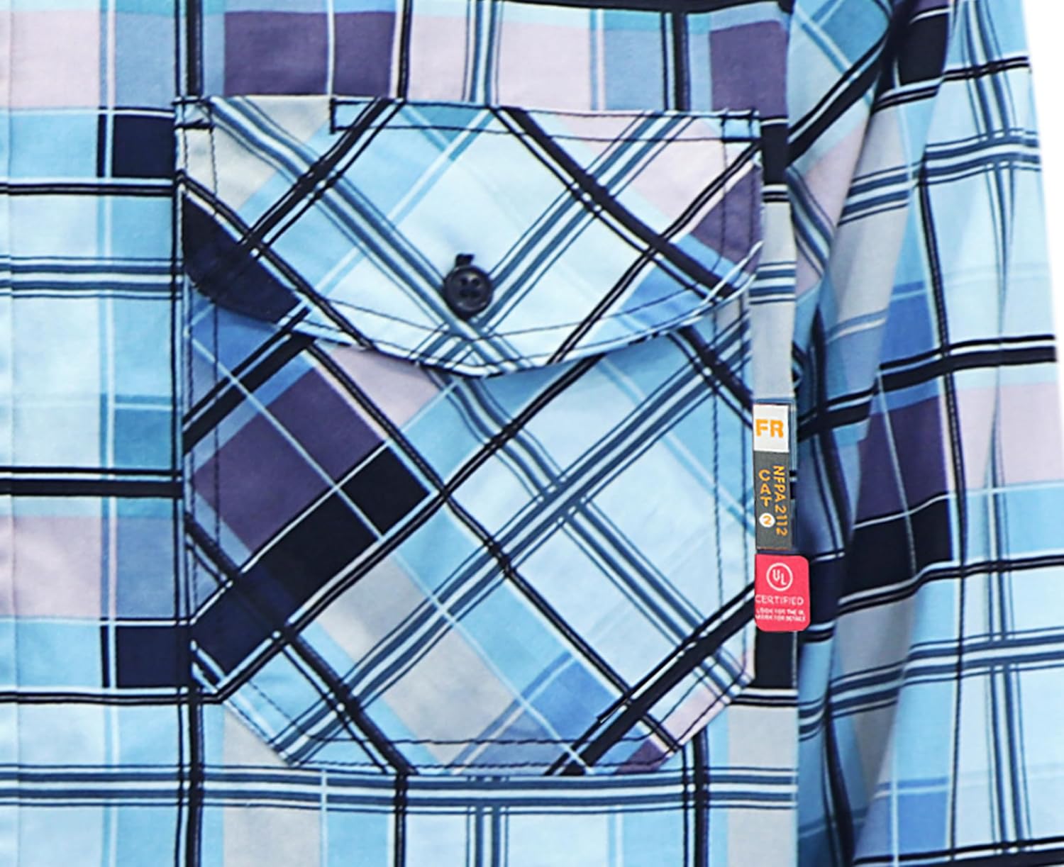 KONRECO FR Shirts for Men 100% Cotton 6.5oz Fire Resistant Lightweight Men's Plaid Work Shirts - Image 5